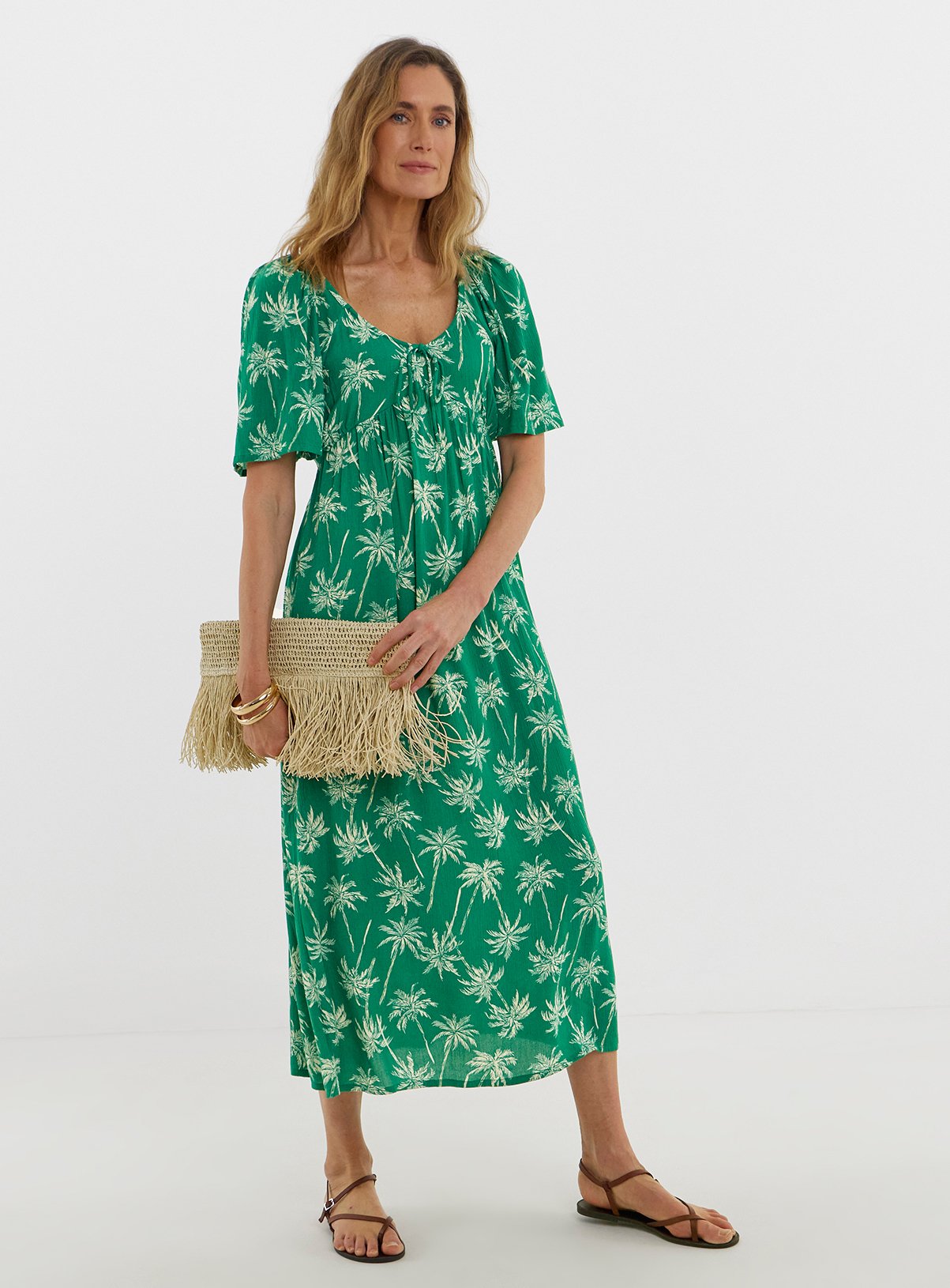 JD WILLIAMS Crinkle Tie Front Dress 32 - Image 1 thumbnail